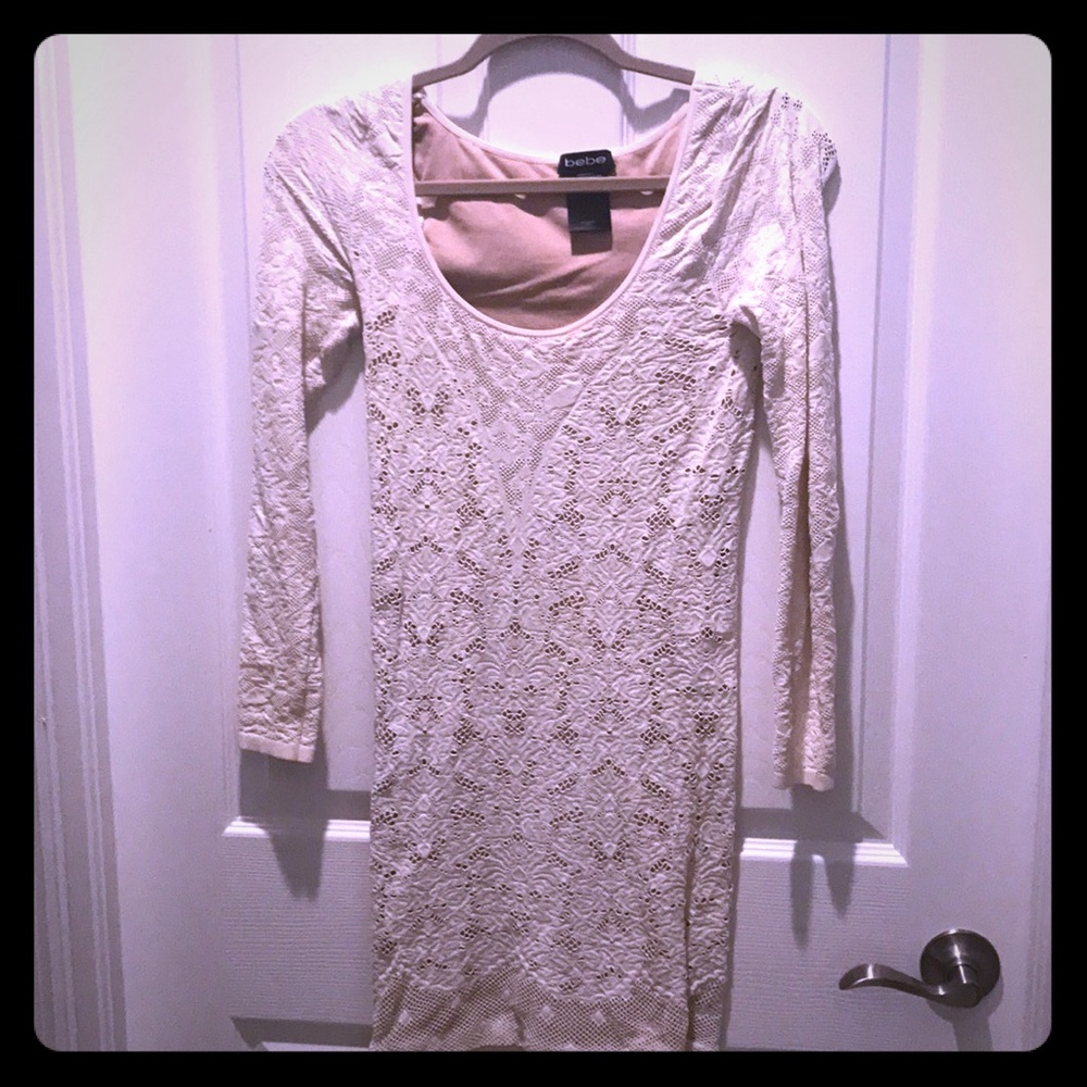Cream lace size medium bebe bodycon